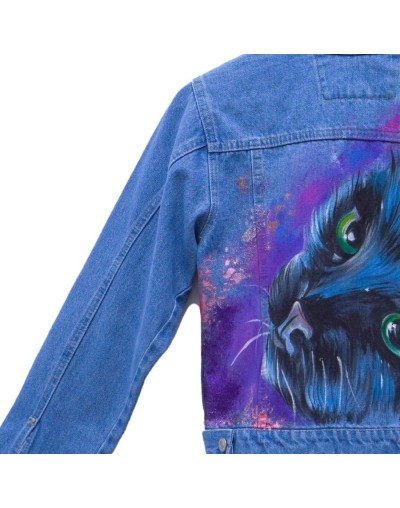 Chaqueta clásica dama diseño gato negro