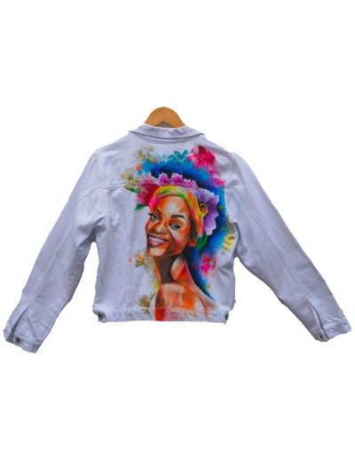 Chaqueta tipo clásica dama diseño mujer afro