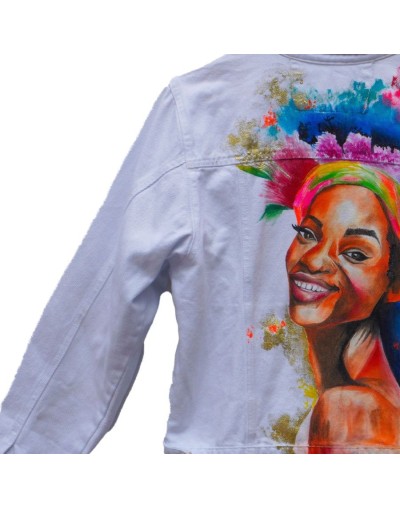 Chaqueta tipo clásica dama diseño mujer afro