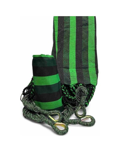 Hamaca verde raya negra
