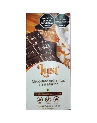 Chocolate 80% sin azúcar con sal marina
