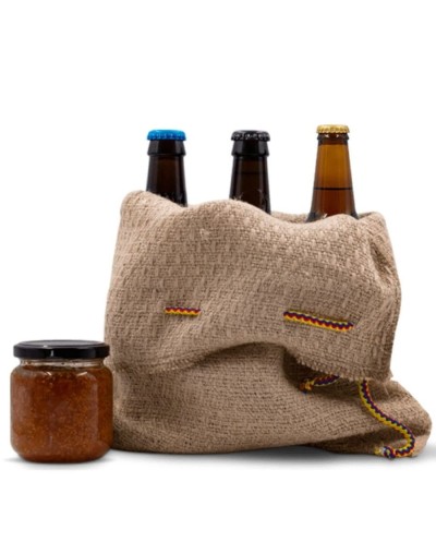 Pack cervecero  mermelada en lona de fique