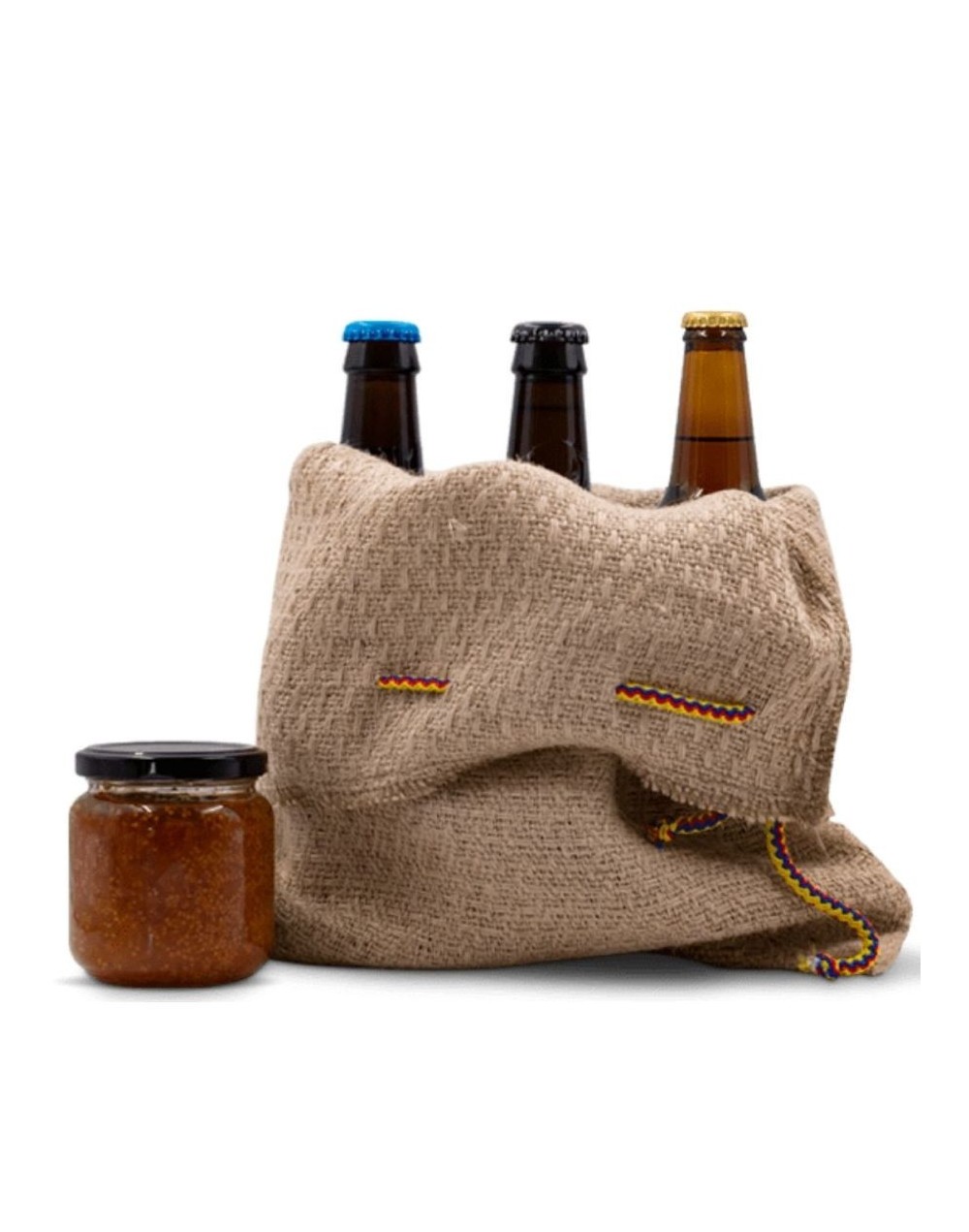 Pack cervecero  mermelada en lona de fique