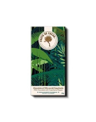 Barra de chocolate al 70% con ají 80g