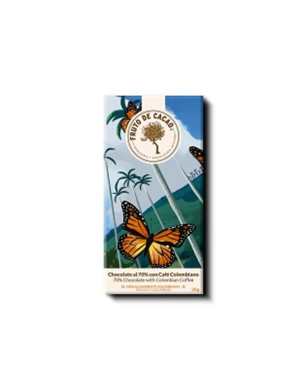 Barra de chocolate al 70% con café 80g
