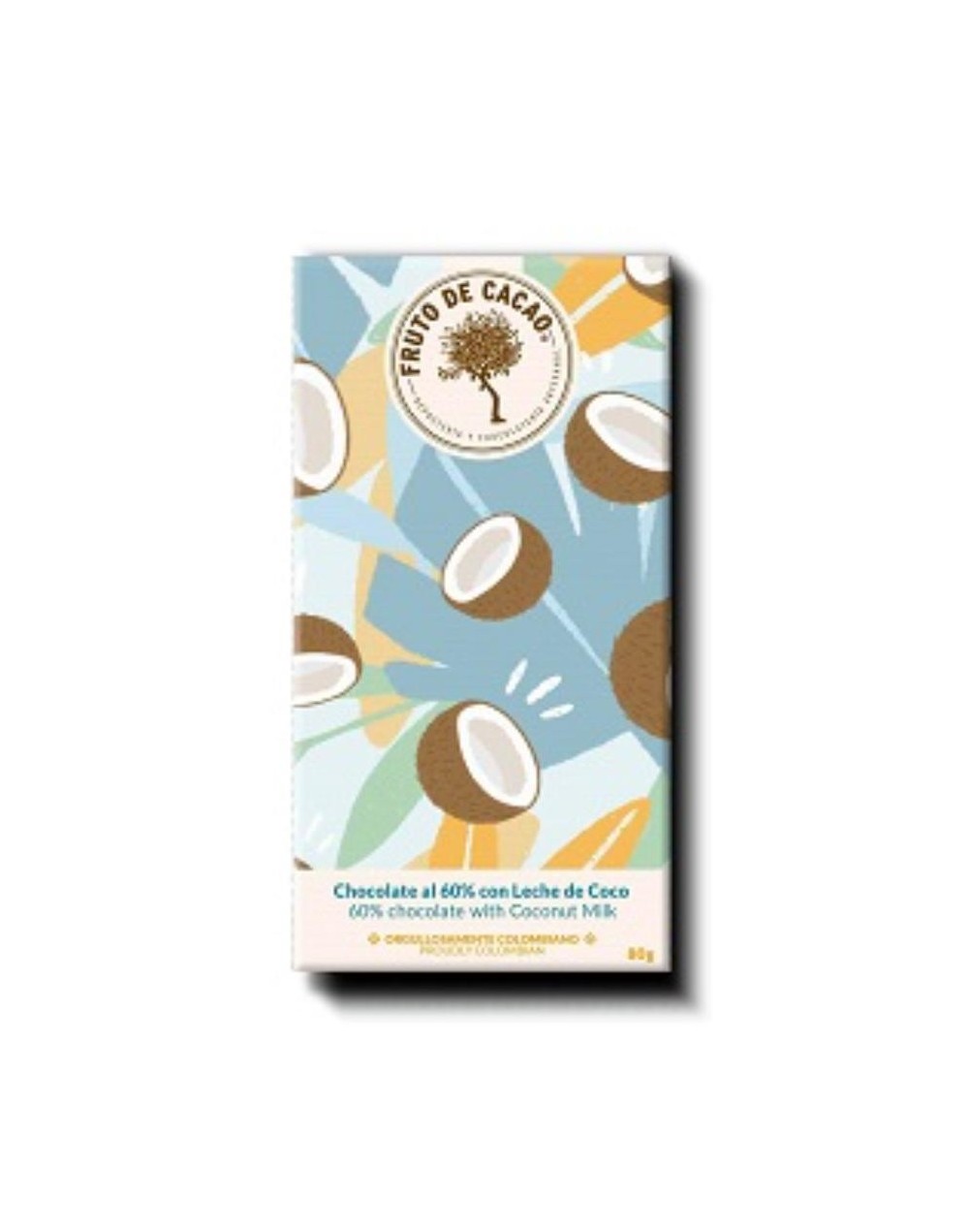 Barra de chocolate al 60% con leche de coco 80g