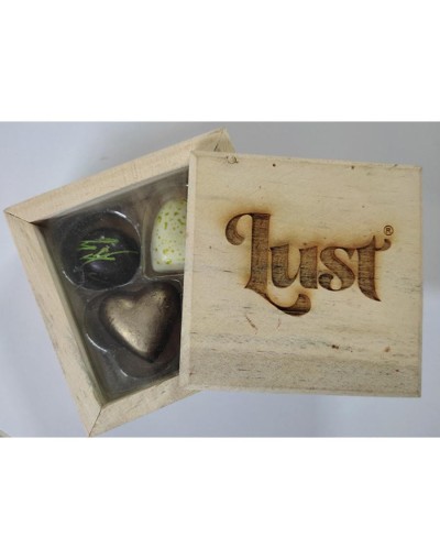 Pino cuadrado-chocolates, trufas en linda caja de pino canadiense