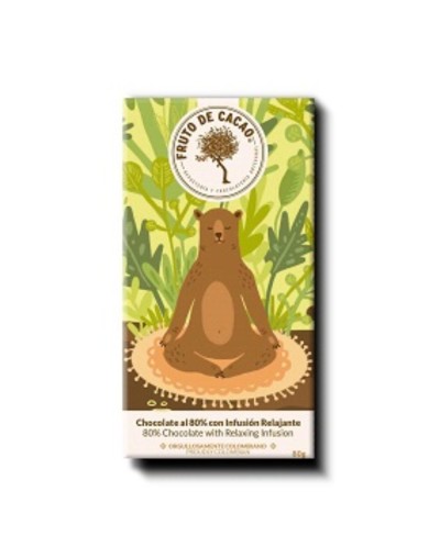 Barra de chocolate al 80% con infusión relajante 80g