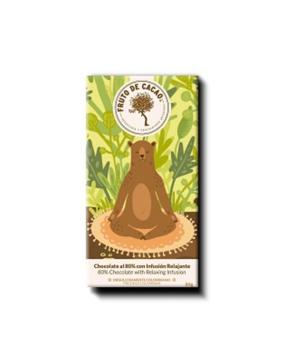 Barra de chocolate al 80% con infusión relajante 80g
