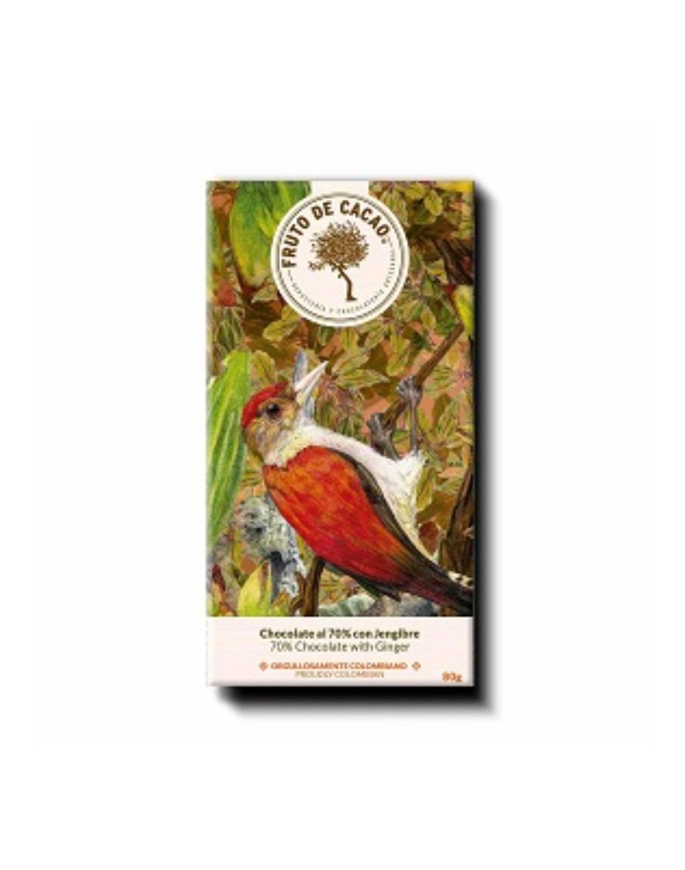 Barra de chocolate al 70% con jengibre 80g