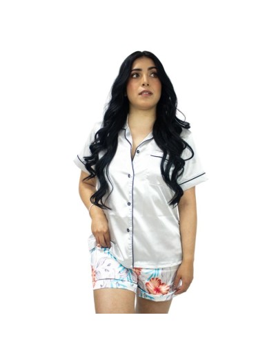 Pijama dos piezas  short, aminta 02 satín licrado