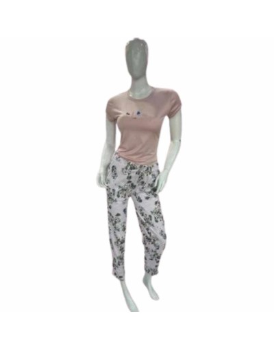 Pijama piel durazno dama manga corta