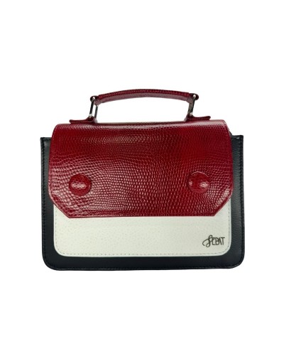 Bolso de cuero manos libres dama rojo