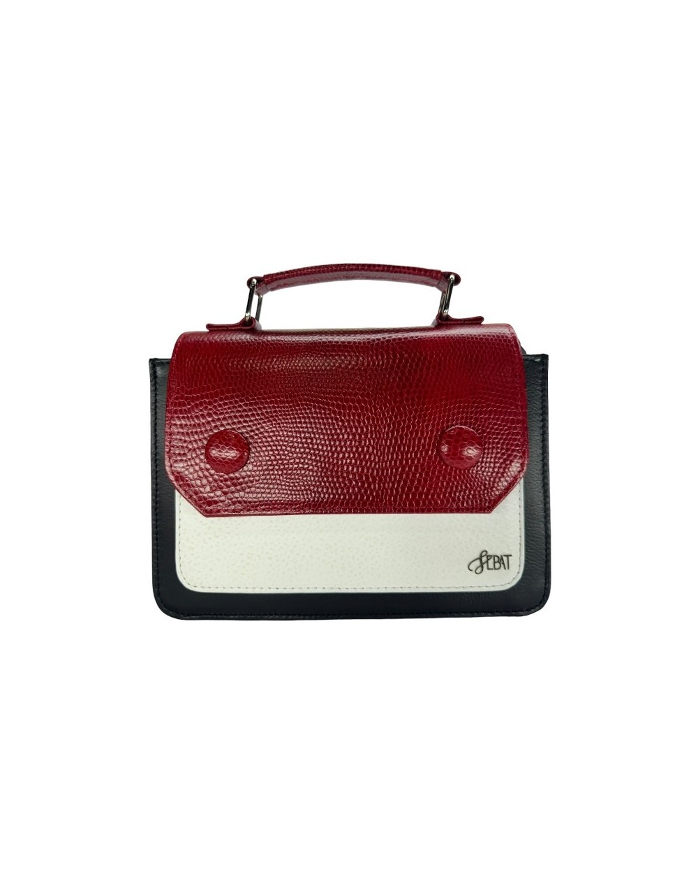 Bolso de cuero manos libres dama rojo