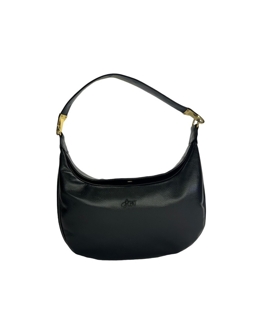 Bolso de cuero media luna negro