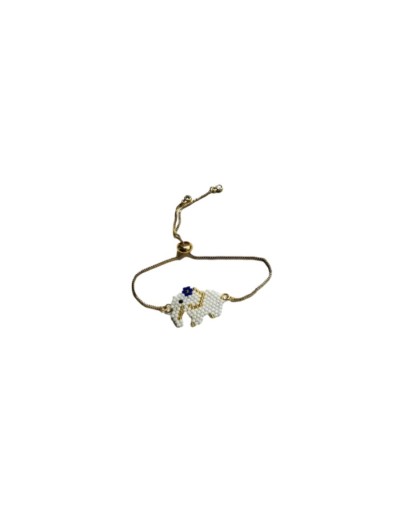 Brazalete en rodio diseño elefante blanco
