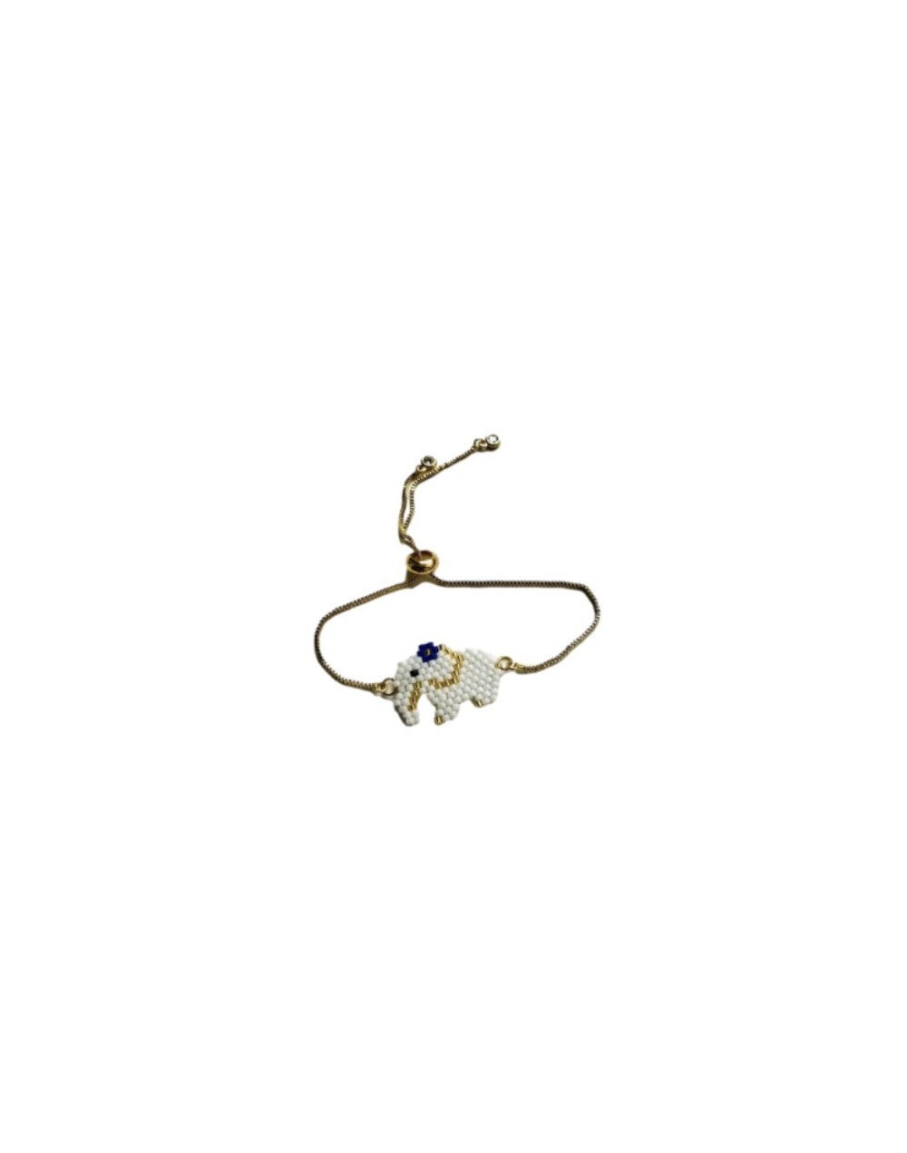 Brazalete en rodio diseño elefante blanco