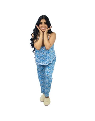 Pijama dos piezas algodón pantalón largo, gloria