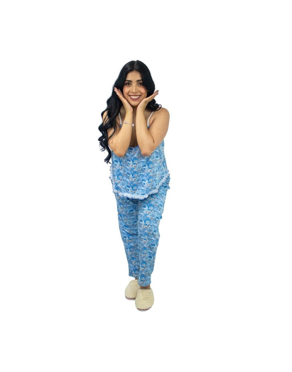 Pijama dos piezas algodón pantalón largo, gloria