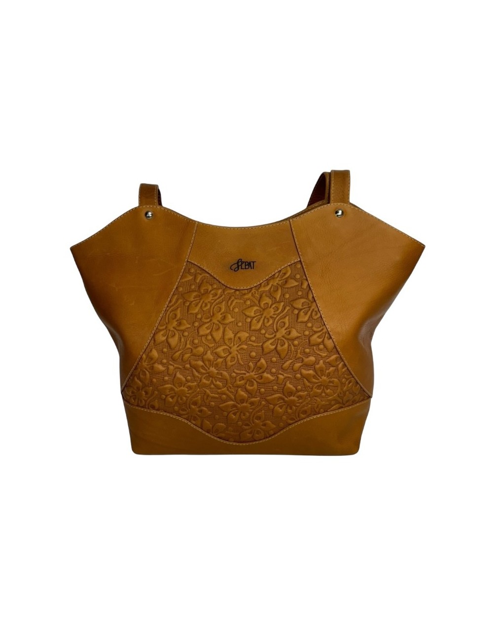 Bolso de cuero camel para dama