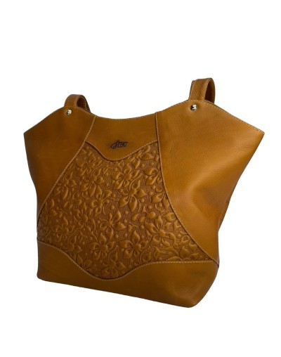 Bolso de cuero camel para dama