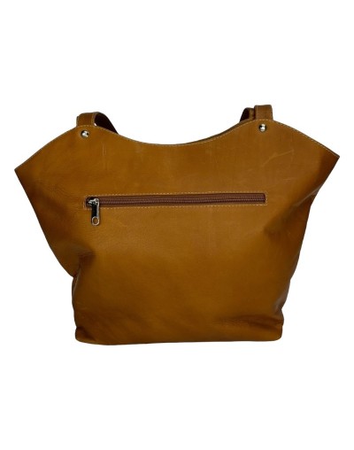 Bolso de cuero camel para dama