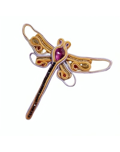 Prendedor soutache libélula
