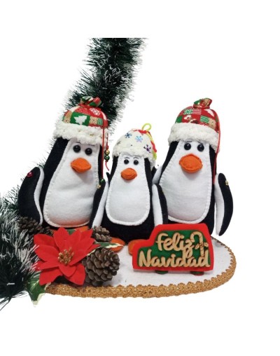 Familia navideña  pingüinos