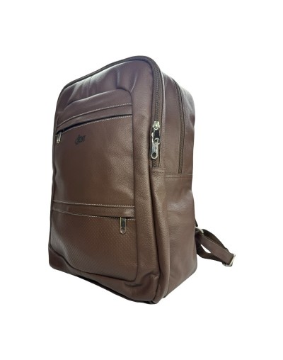 Morral de cuero marrón