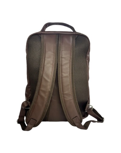 Morral de cuero marrón