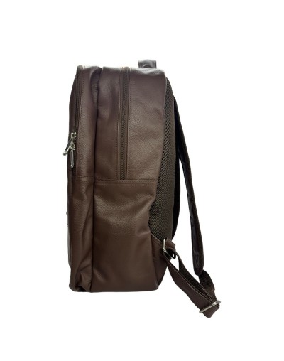 Morral de cuero marrón