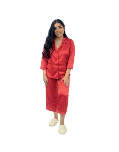 Pijama bordada  mariela satin
