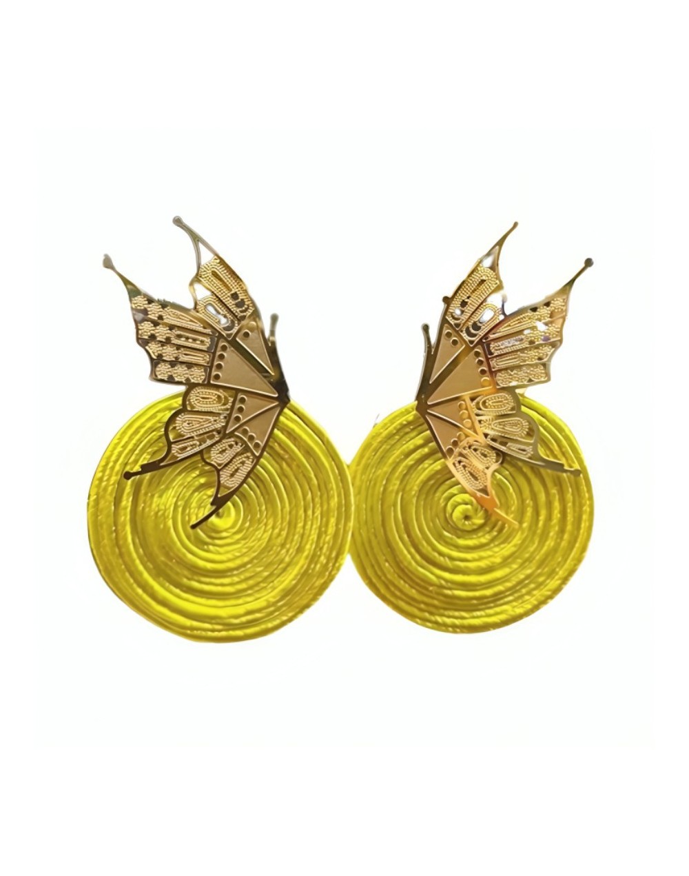 Aretes soutache mariposa-pistacho