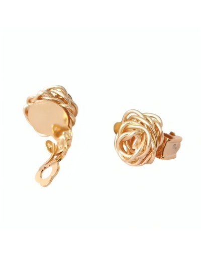Aretes de presión rosa dorada