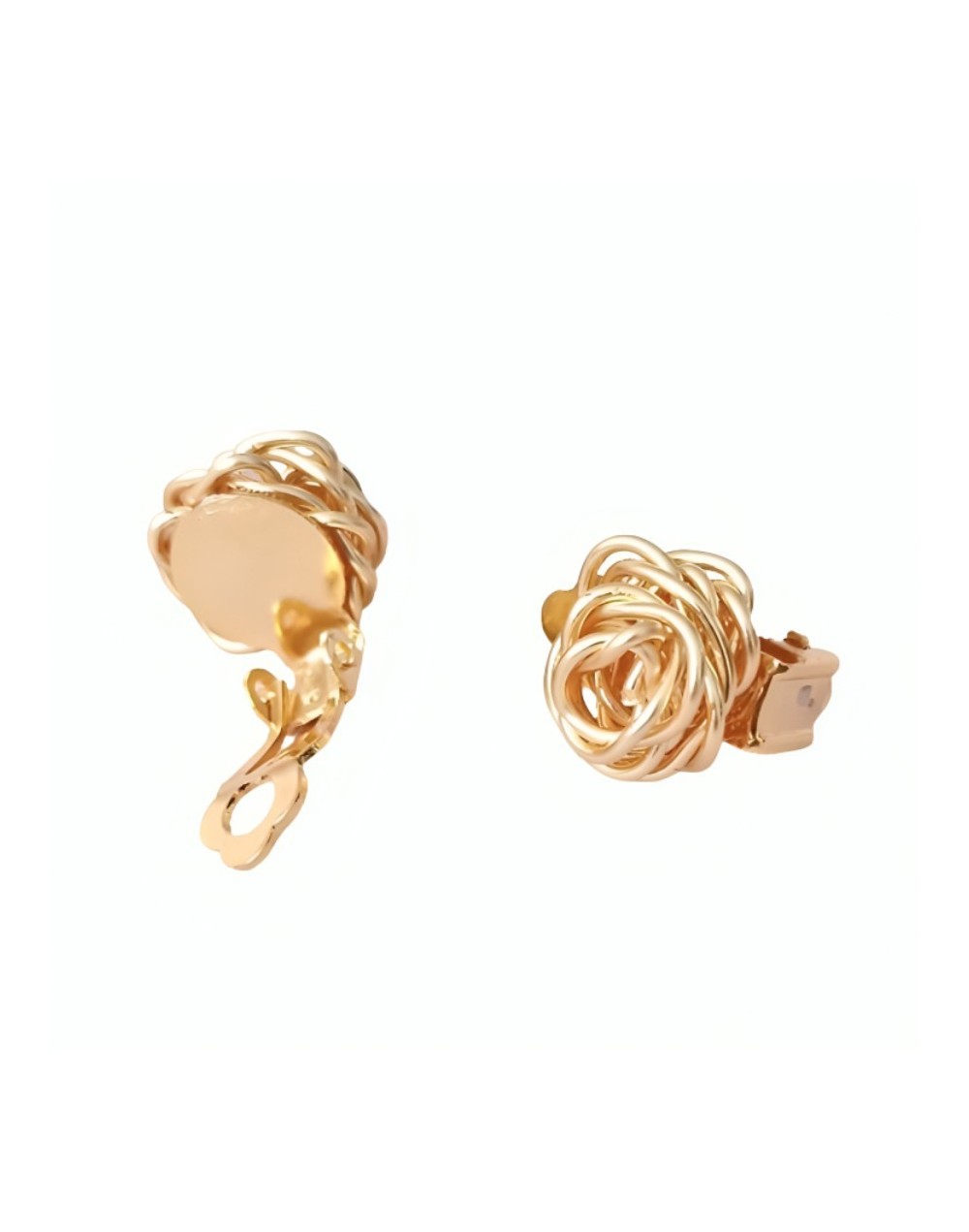 Aretes de presión rosa dorada