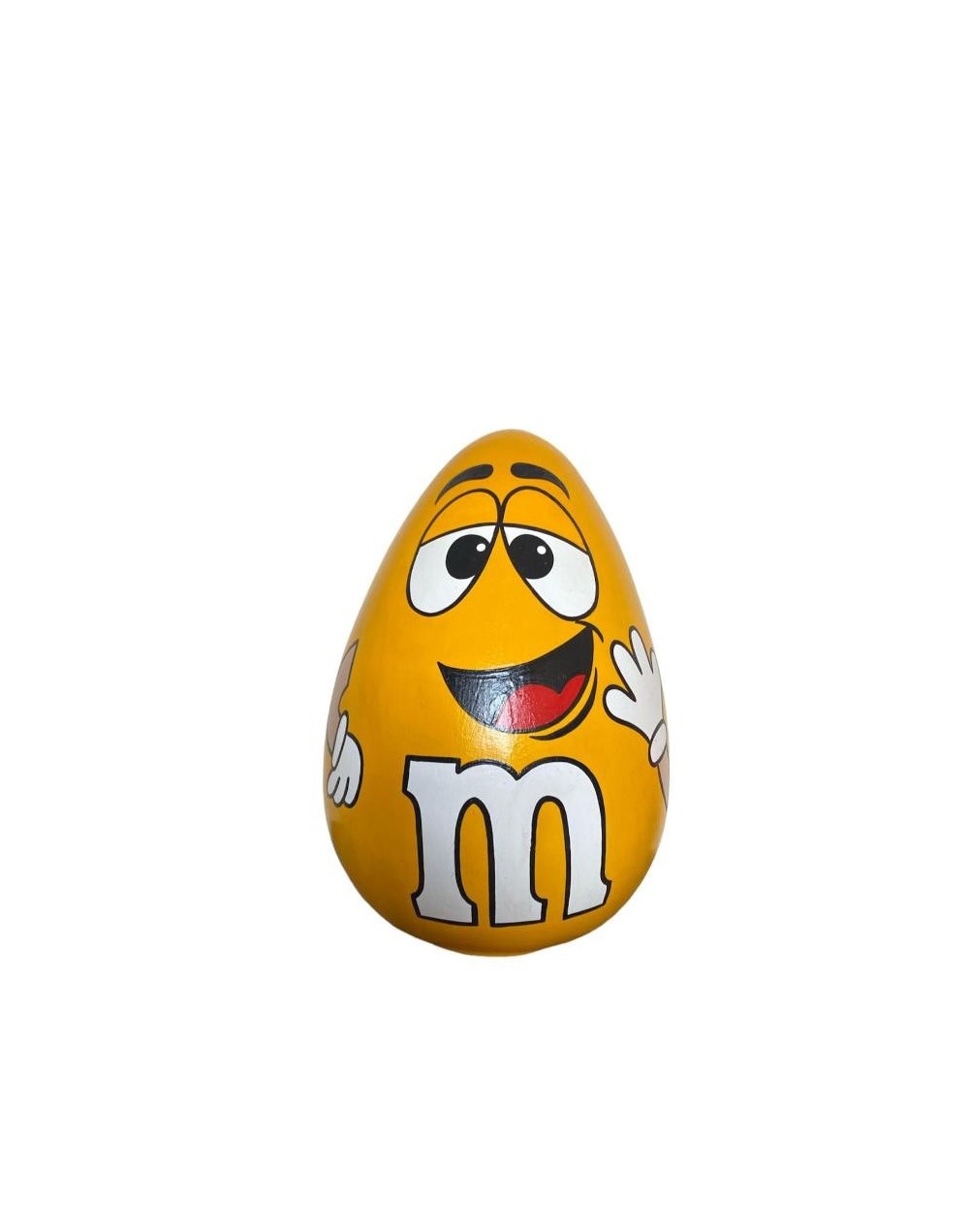 Alcancia tipo huevo m&m grande amarilla