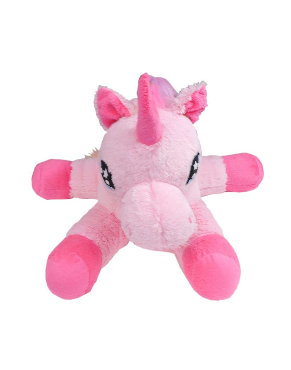 Peluche unicornio acostado colores varios