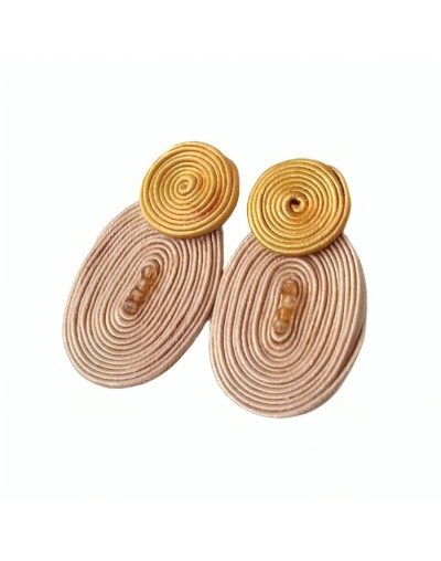 Aretes soutache café-dorado.