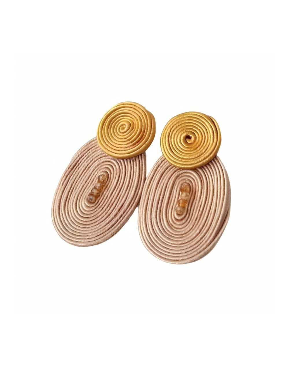 Aretes soutache café-dorado.