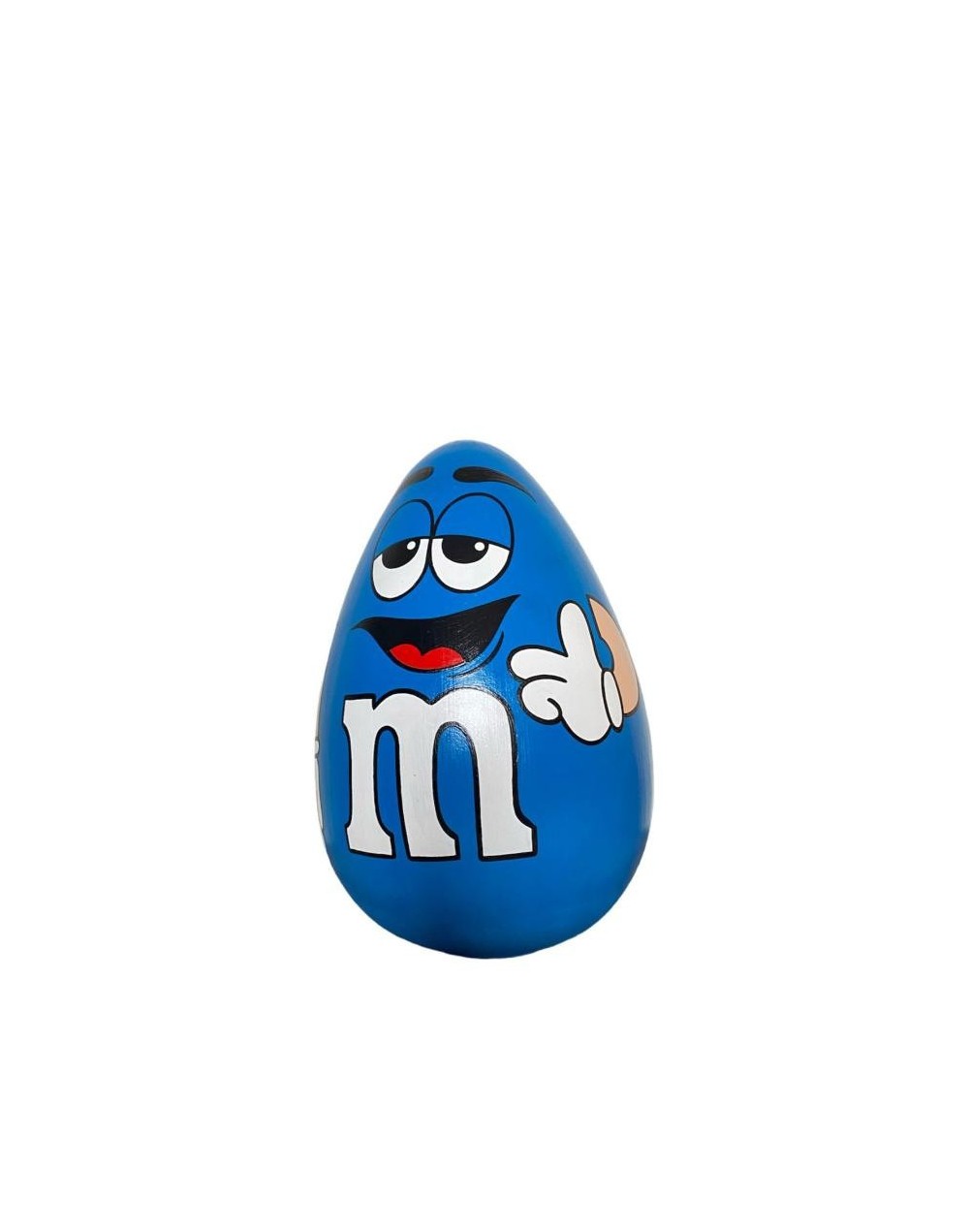 Alcancia tipo huevo m&m grande azul