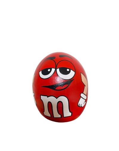 Alcancia tipo huevo m&m mediana roja
