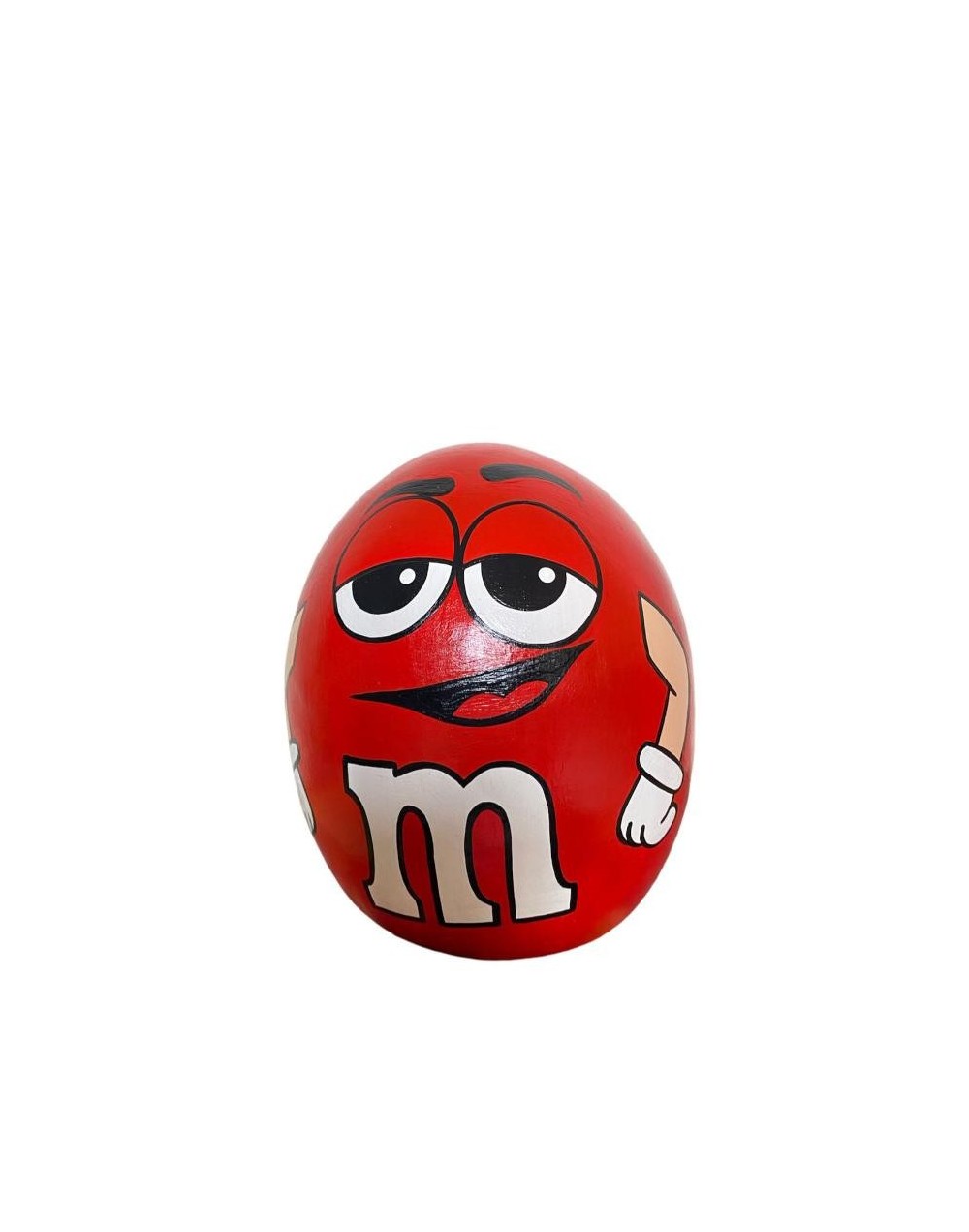 Alcancia tipo huevo m&m mediana roja