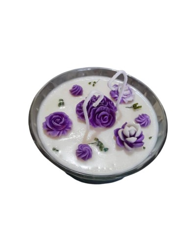 Vela decorativa flor morada