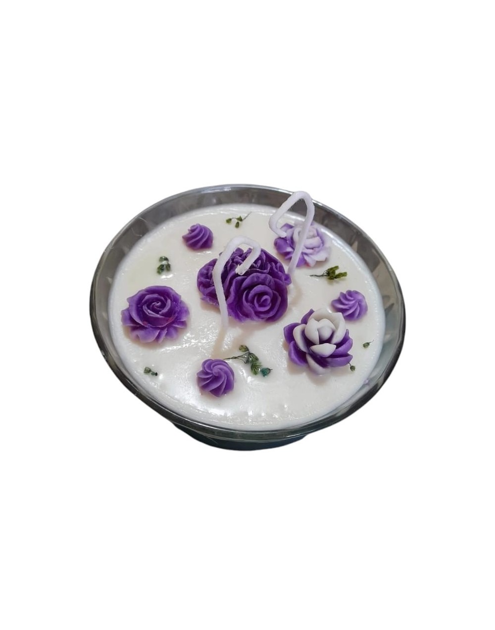 Vela decorativa flor morada