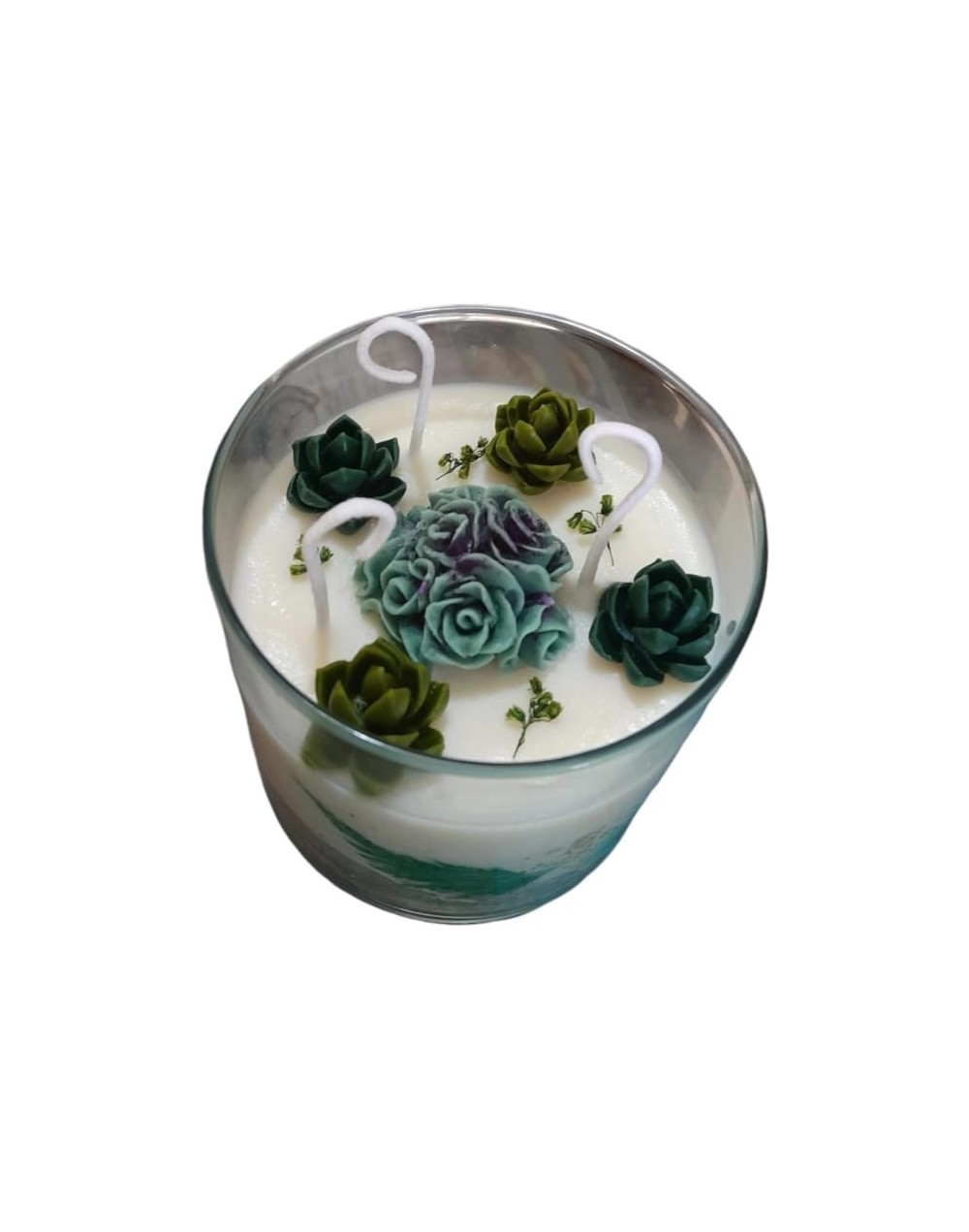 Vela decorativa flor verde