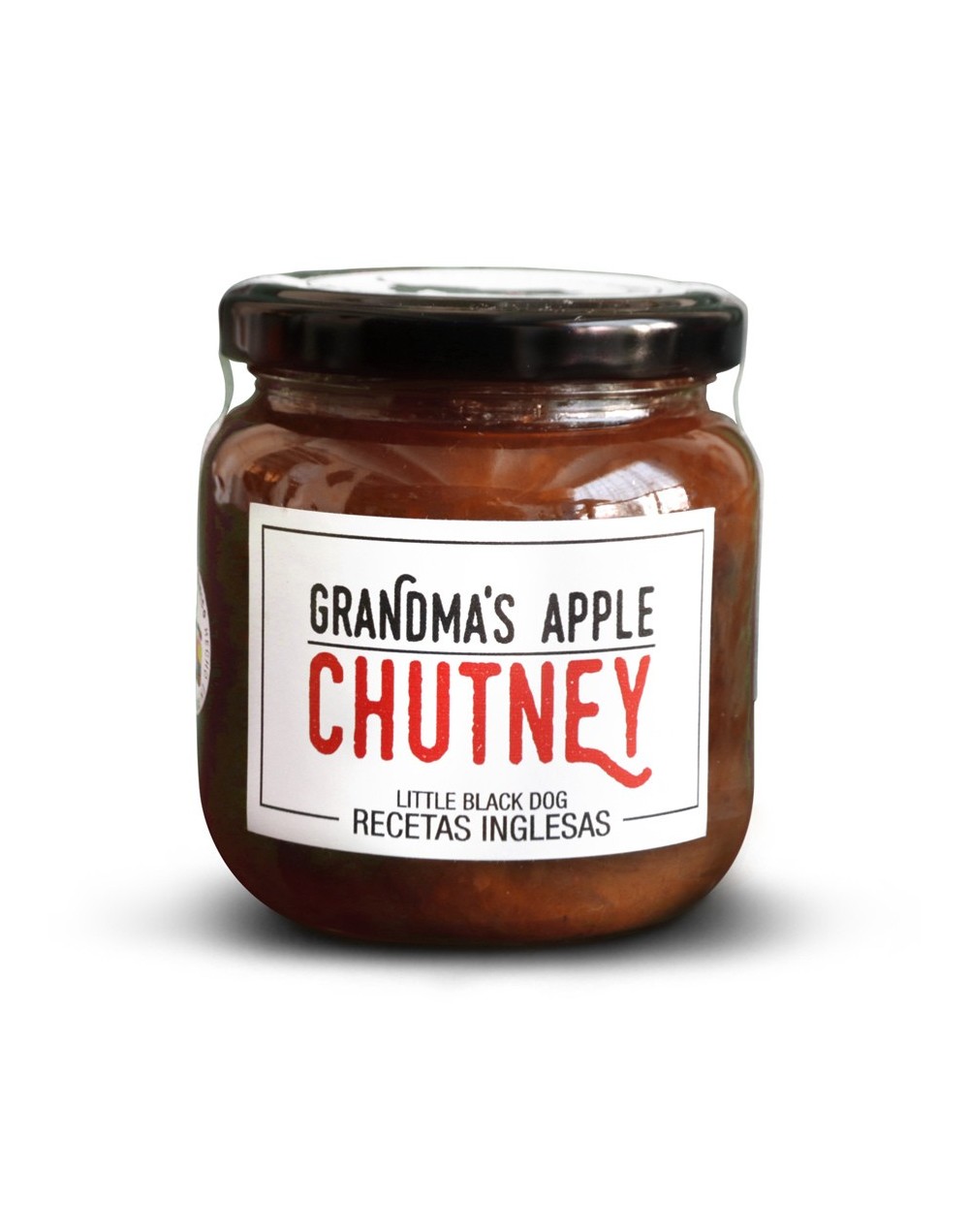 Grandma's apple chutney o conserva británica de manzana ciruela cebolla y especias