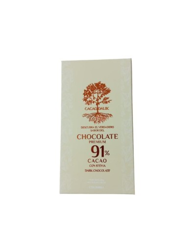 Barra de chocolate dalik 91% cacao con stevia - 50g