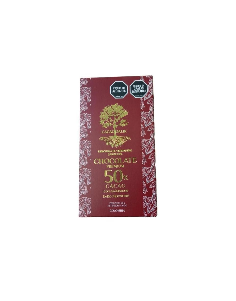 Barra de chocolate dalik 50% cacao-con arandanos