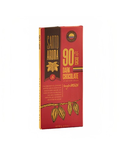 Barra de chocolate santo aroma 90 % cacao dark chocolate- 50 g