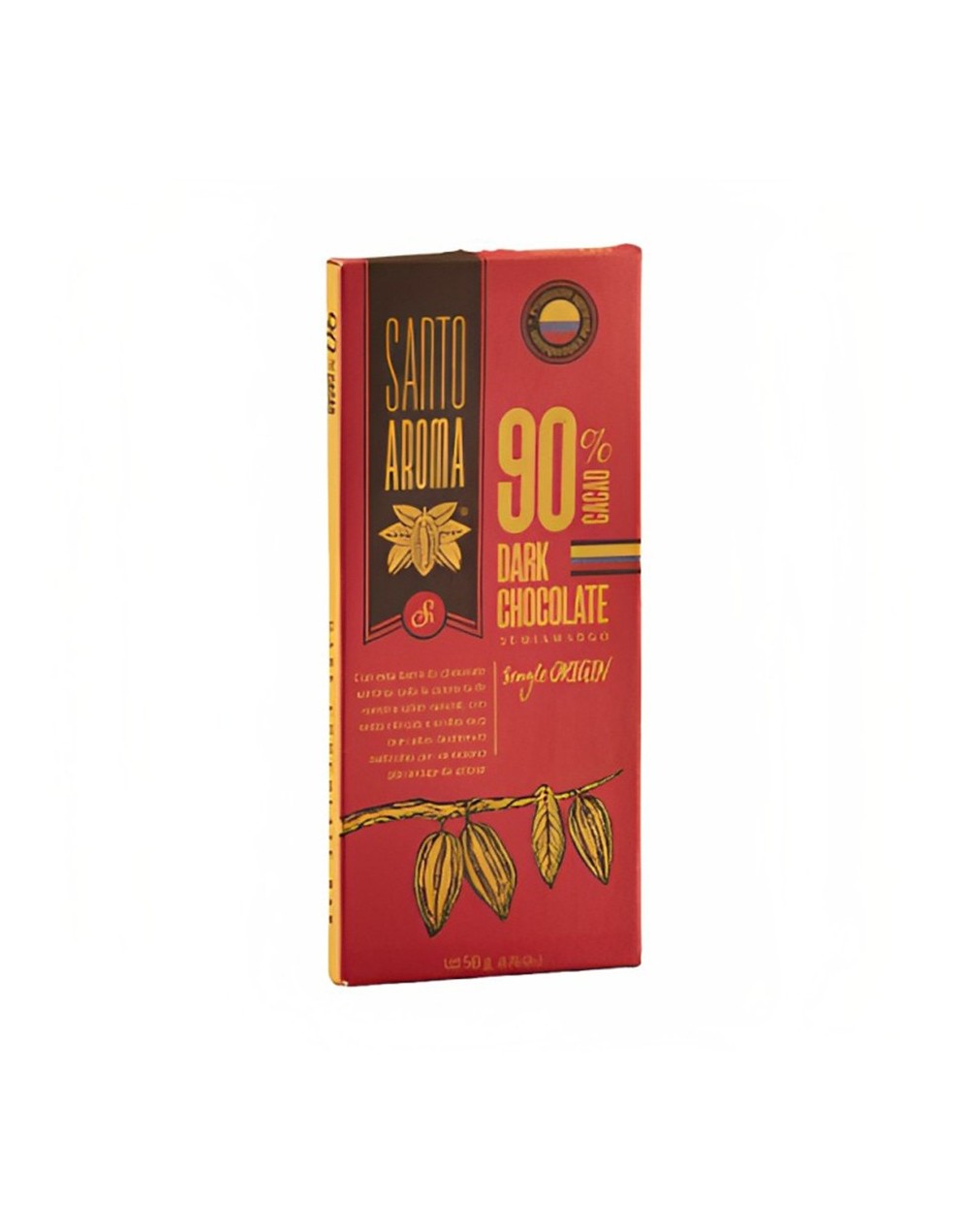 Barra de chocolate santo aroma 90 % cacao dark chocolate- 50 g